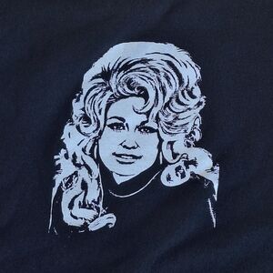 Vintage Dolly Parton Shirt 3XL Heavy Cotton Black with White Graphic Unworn XXXL